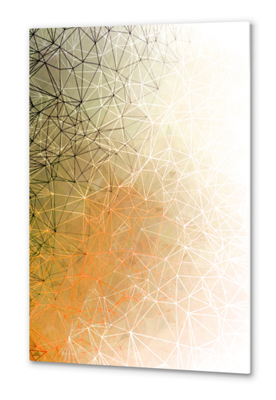 fractal graphic design geometric line pattern abstract background in brown orange Metal prints by Timmy333