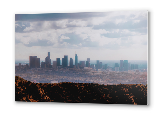 Los Angeles city with blue cloudy sky at Los Angeles, California, USA Metal prints by Timmy333