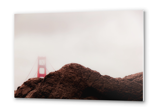 Golden Gate Bridge San francisco California USA with foggy sky Metal prints by Timmy333