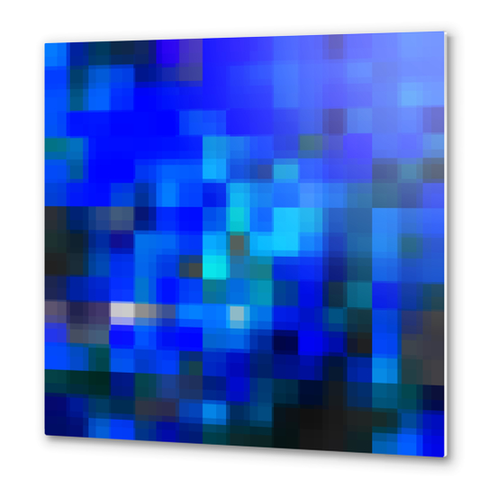 geometric pixel square pattern abstract background in blue Metal prints by Timmy333