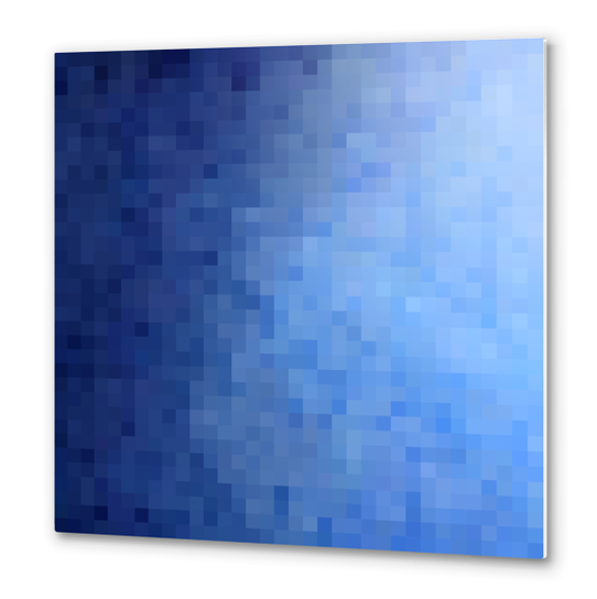 geometric pixel square pattern abstract background in blue Metal prints by Timmy333