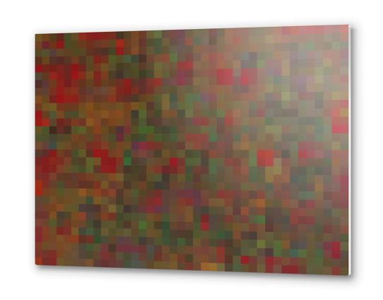 geometric square pixel pattern abstract background in red green orange Metal prints by Timmy333