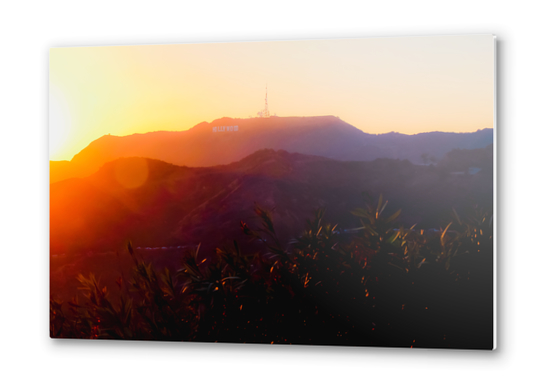 Summer sunset light at Hollywood Sign Los Angeles California USA Metal prints by Timmy333