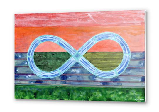 Eternity Symbol over flat Landscape  Metal prints by Heidi Capitaine