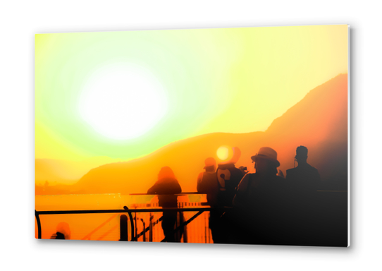 sunset sky light in summer at Los Angeles, California, USA Metal prints by Timmy333