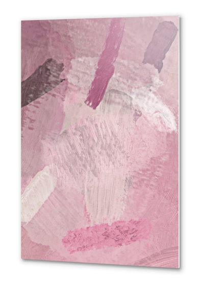 abstract splatter brush stroke painting texture background in pink Metal prints by Timmy333