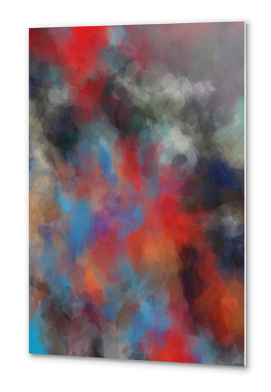 abstract splatter brush stroke painting texture background in red blue orange Metal prints by Timmy333