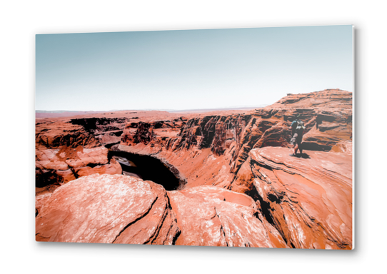 Desert landscape with blue sky at Horseshoe Bend, Arizona, USA Metal prints by Timmy333