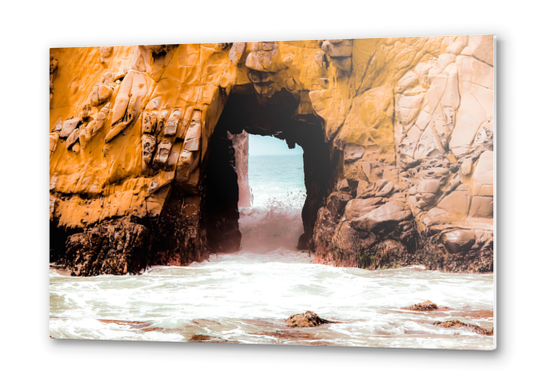 beach with big stone at Pfeiffer beach highway1 Big Sur California USA  Metal prints by Timmy333