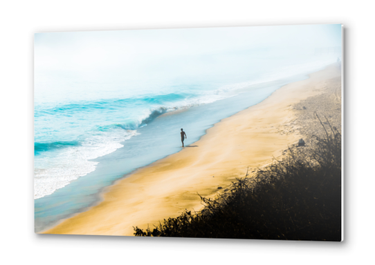 sandy beach and blue ocean at Point Mugu State Park, California, USA Metal prints by Timmy333