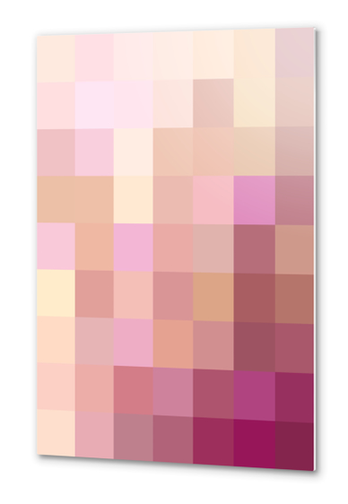 graphic design geometric pixel square pattern abstract background in pink purple Metal prints by Timmy333