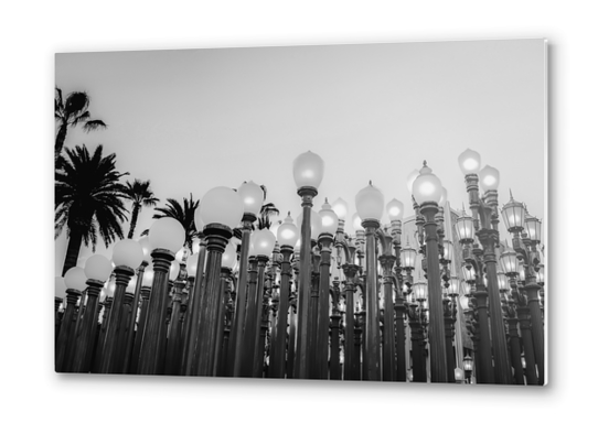 Urban Light at LACMA Los Angeles California USA in black and white Metal prints by Timmy333