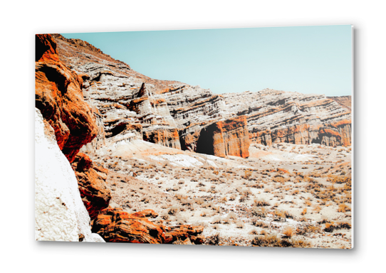 desert with blue sky at Red Rock Canyon state park, California, USA Metal prints by Timmy333