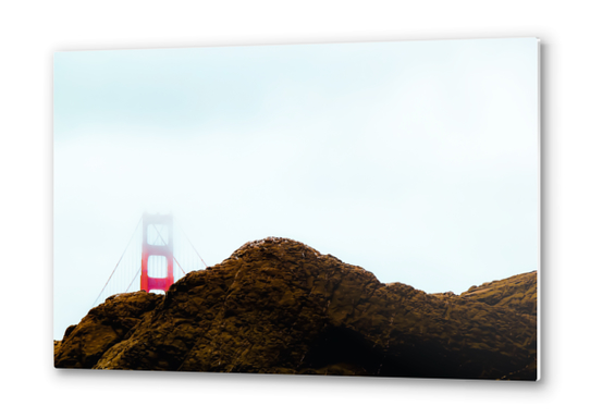 Golden Gate Bridge with foggy sky at Golden Gate Bridge, San Francisco, USA Metal prints by Timmy333