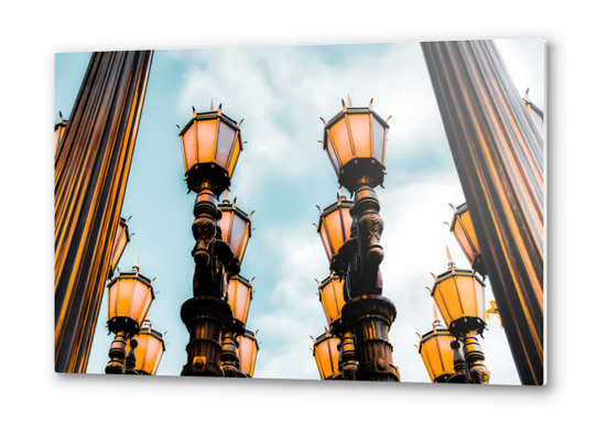 Urban Lights at LACMA, Los Angeles, California, USA with blue sky Metal prints by Timmy333