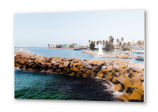 Summer beach with blue sky at Redondo beach California USA  Metal prints by Timmy333