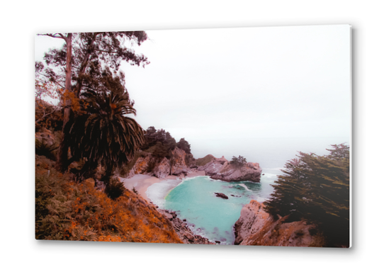 waterfall with beach view at Mcway Falls, Big Sur, Highway 1, California, USA Metal prints by Timmy333