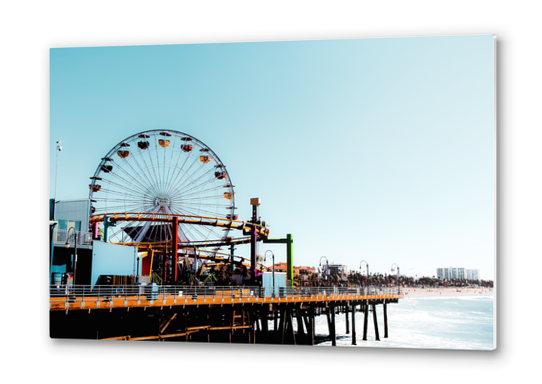 Ferris wheel at Santa Monica pier California USA  Metal prints by Timmy333