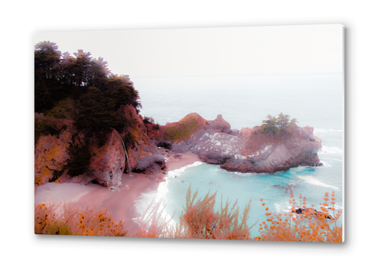 waterfall in the west coast at Mcway Falls, Big Sur, Highway 1, California, USA Metal prints by Timmy333