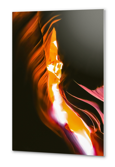 light in the sandstone cave abstract at Antelope Canyon, Arizona, USA Metal prints by Timmy333