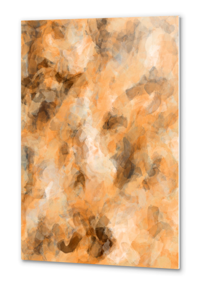 abstract splatter brush stroke painting texture background in brown Metal prints by Timmy333