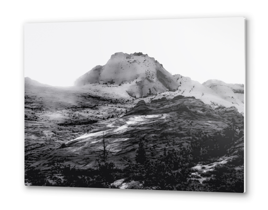 Mountain at Zion national park, Utah in black and white Metal prints by Timmy333