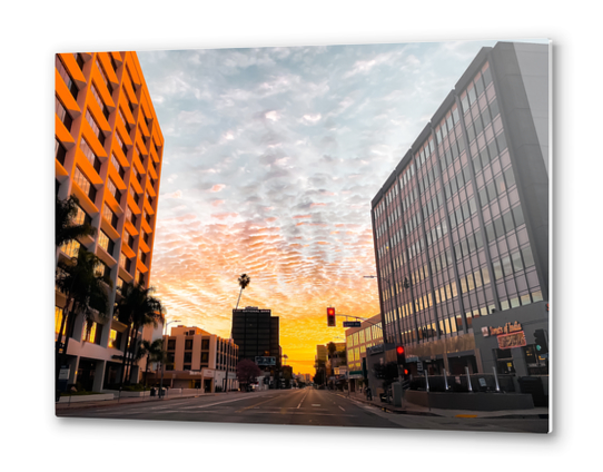 city sunrise at Encino, Los Angeles, USA Metal prints by Timmy333