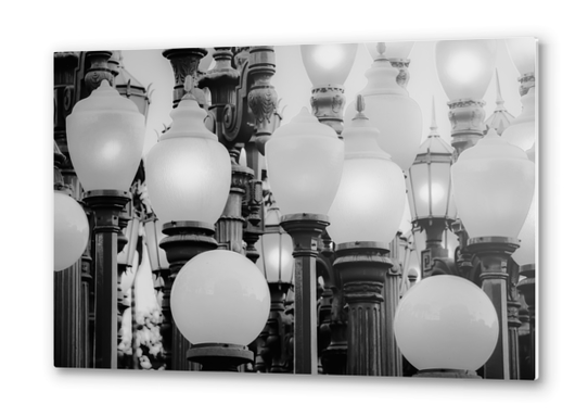 Urban Light at LACMA Los Angeles California USA in black and white Metal prints by Timmy333