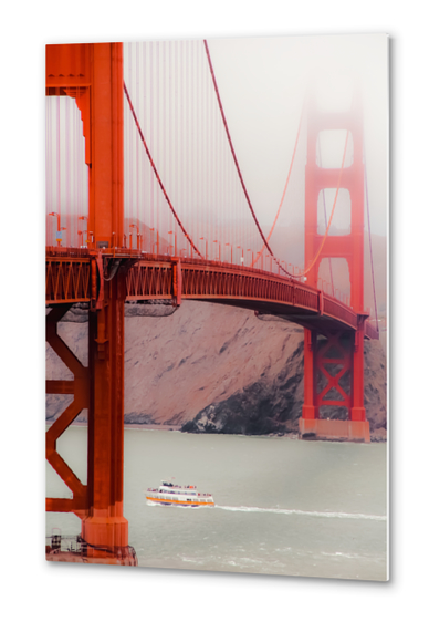 Golden Gate Bridge San francisco USA in foggy day Metal prints by Timmy333