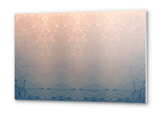 graphic design geometric symmetry line pattern art abstract background in pink blue Metal prints by Timmy333