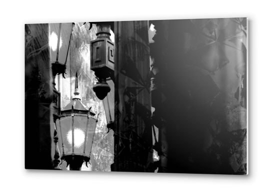 Lacma urban lights Los Angeles USA at night in black and white Metal prints by Timmy333