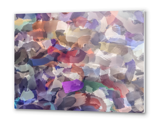 splash brush painting texture abstract background in purple blue brown Metal prints by Timmy333