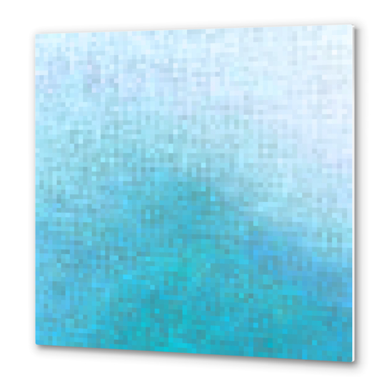 graphic design geometric pixel square pattern abstract in blue Metal prints by Timmy333