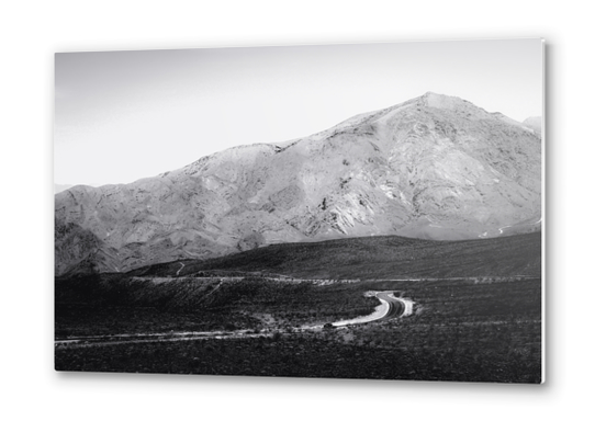 desert and mountain at Death Valley national park California in black and white Metal prints by Timmy333