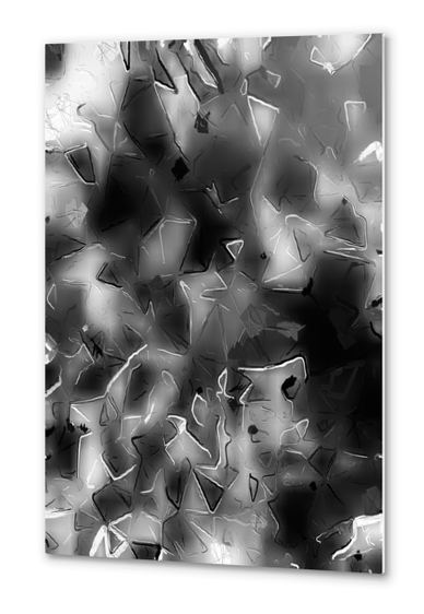 geometric painting texture abstract background in black and white Metal prints by Timmy333