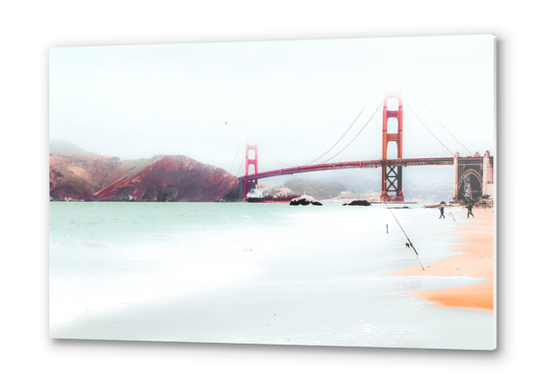 beach at Golden Gate Bridge, San Francisco, USA Metal prints by Timmy333