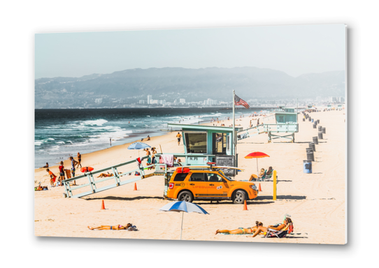 sandy beach in summer at Manhattan beach California USA Metal prints by Timmy333