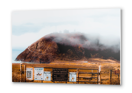 mountain with foggy sky at Big Sur, highway 1, California, USA Metal prints by Timmy333