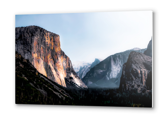 mountain view with blue sky at Yosemite national park, California, USA Metal prints by Timmy333