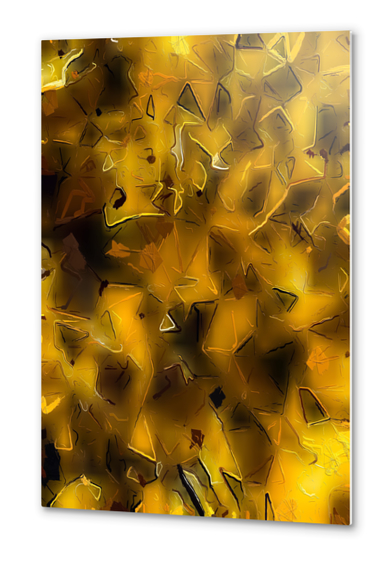 painting texture abstract background in yellow  Metal prints by Timmy333