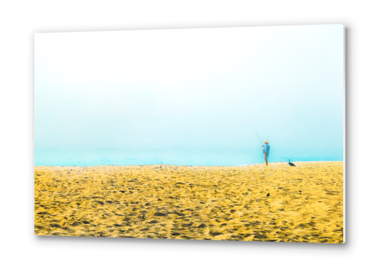 fishing at the sandy beach, Point Mugu beach, California, USA Metal prints by Timmy333