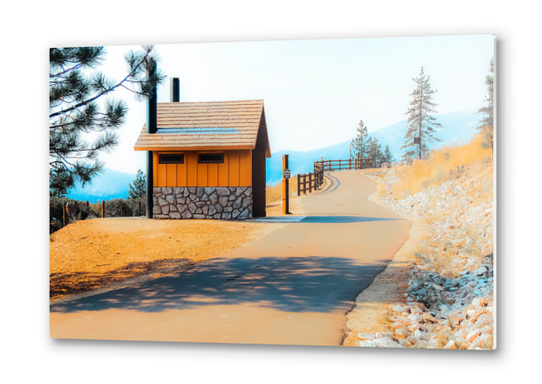 walkway with mountains view at Lake Tahoe, Nevada, USA Metal prints by Timmy333