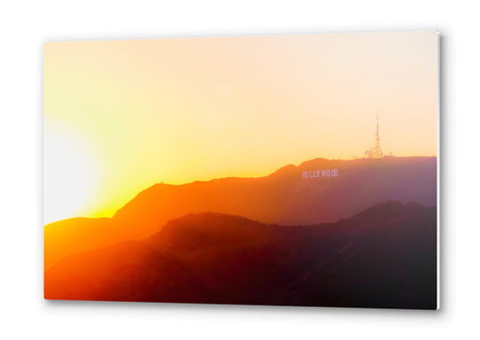 Summer sunset sky at Hollywood Sign Los Angeles California USA Metal prints by Timmy333