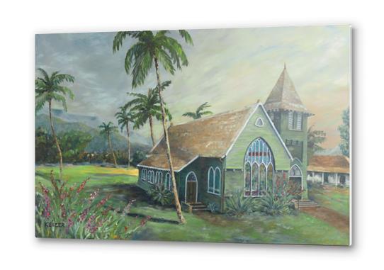 Green Church Hanalei,Kauai Metal prints by DanKeizer