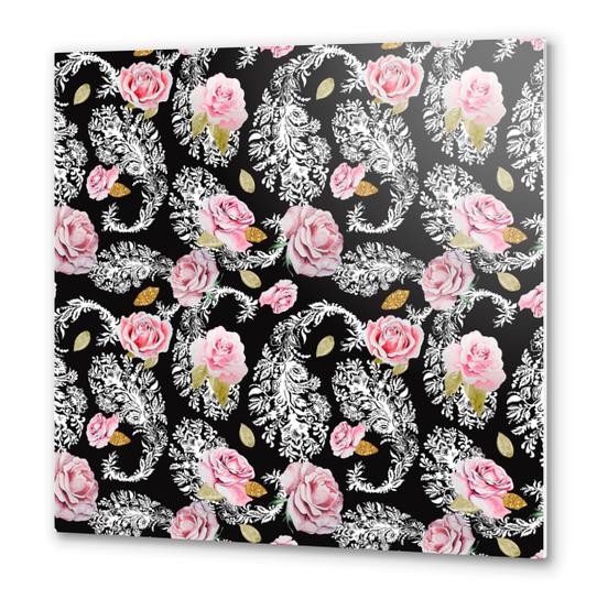 Flowering roses in the paisley Metal prints by mmartabc