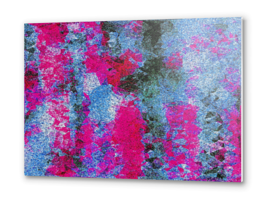 psychedelic painting texture abstract in pink and blue with noise and grain Metal prints by Timmy333