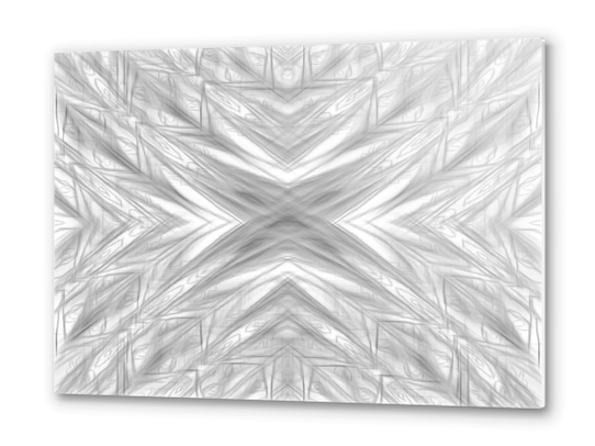 psychedelic drawing symmetry graffiti art abstract pattern in black and white Metal prints by Timmy333