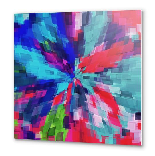 blue green and red square pattern abstract background Metal prints by Timmy333