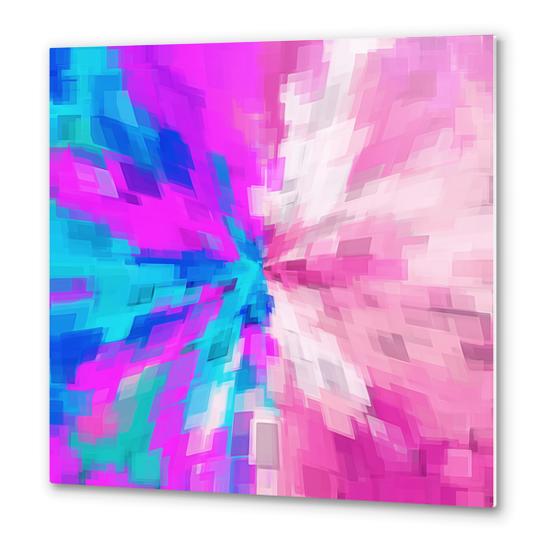 pink and blue square pattern painting abstract background Metal prints by Timmy333