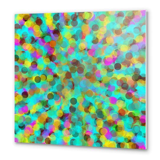 pink green yellow purple and brown circle abstract background Metal prints by Timmy333